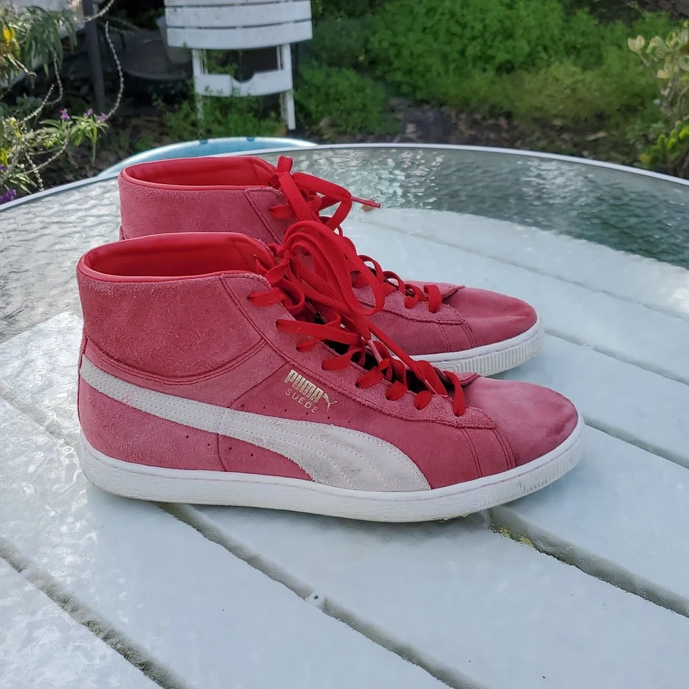 Puma Hi Tops Size US 12. Red With Gray And White. GPWC